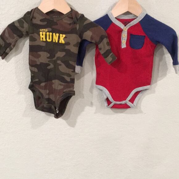 Carter’s‎ Dapper Dude Baby Boy 3M Long Sleeve Bodysuit Set 100% Cotton - Picture 1 of 14
